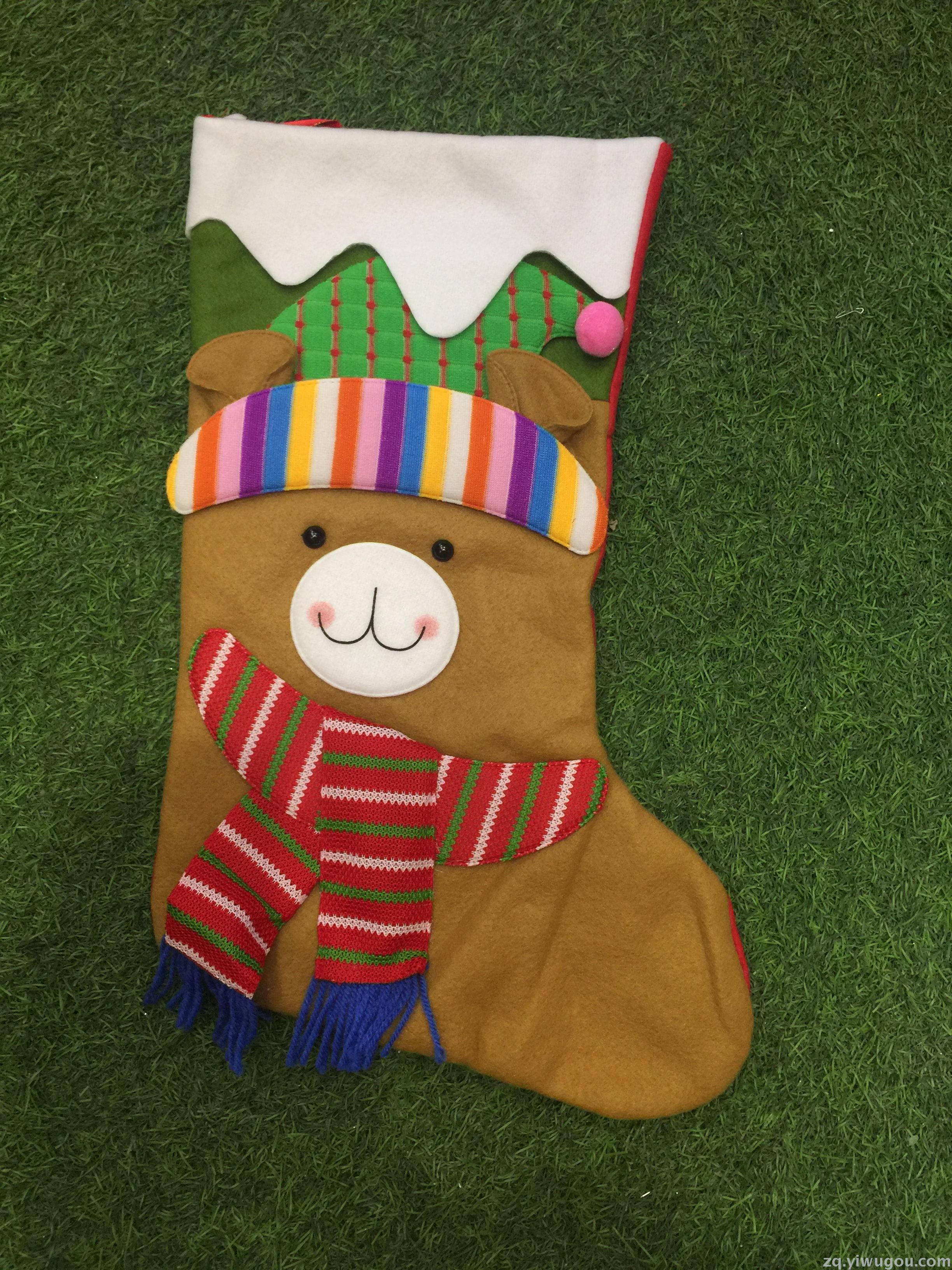 Christmas socks Gift bag Christmas extra-large candy head of a bed old man stockings Christmas tree pendant Christmas stockings thumbnail