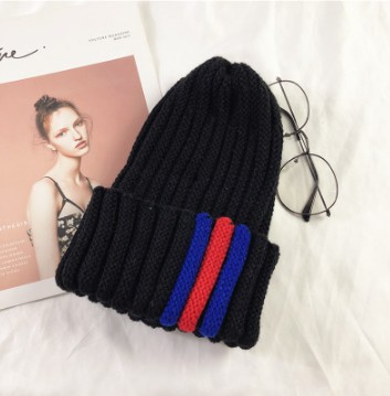毛线帽尖尖帽纯色百搭针织帽男女休闲街头套头帽护耳冷帽