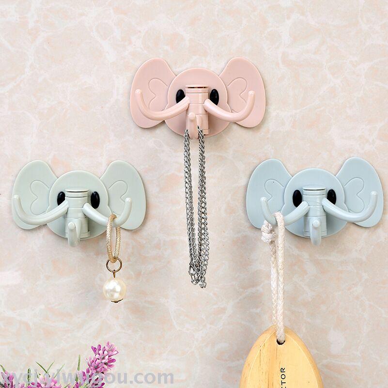 Creative elephant kitchen bathroom multi-use strong viscose traceless wall hook sticky hook