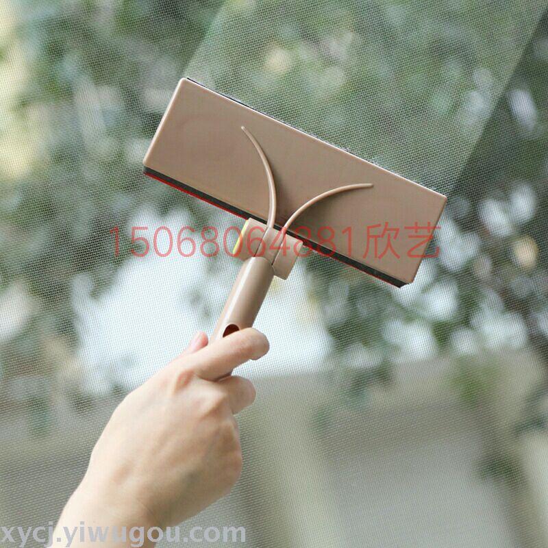 The window screen is equipped with a cleaning brush, a window glass cleaner and a cleaning tool