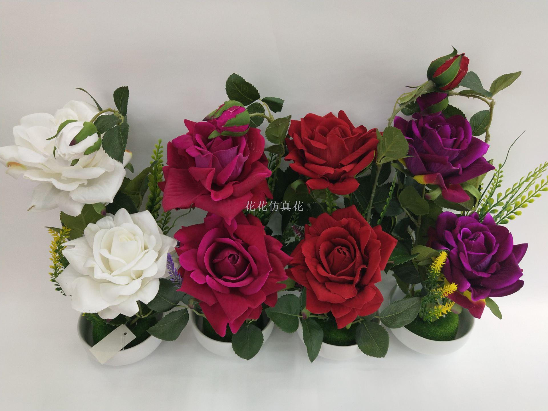 Simulation decoration trumpet ceramic rose decorates study sitting room bedroom