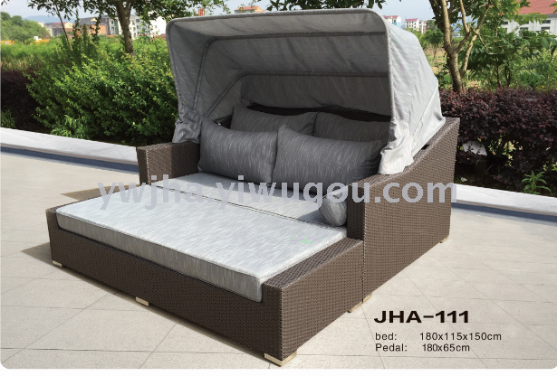 户外休闲藤编躺床 游泳池床 圆床 花园躺床 休闲床 仿藤躺床