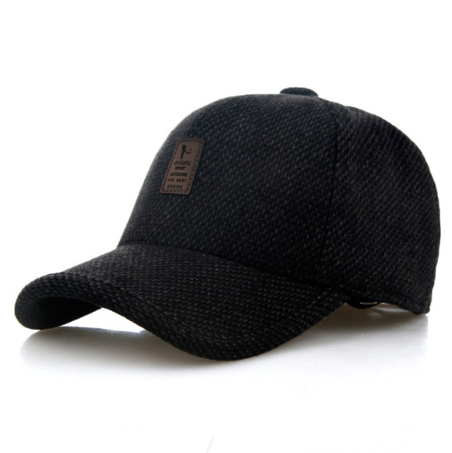 Autumn and winter men's cotton hats, fashionable outdoor sports baseball caps, Korean-style casual warm hats, ear-protecting woolen hats Specification image