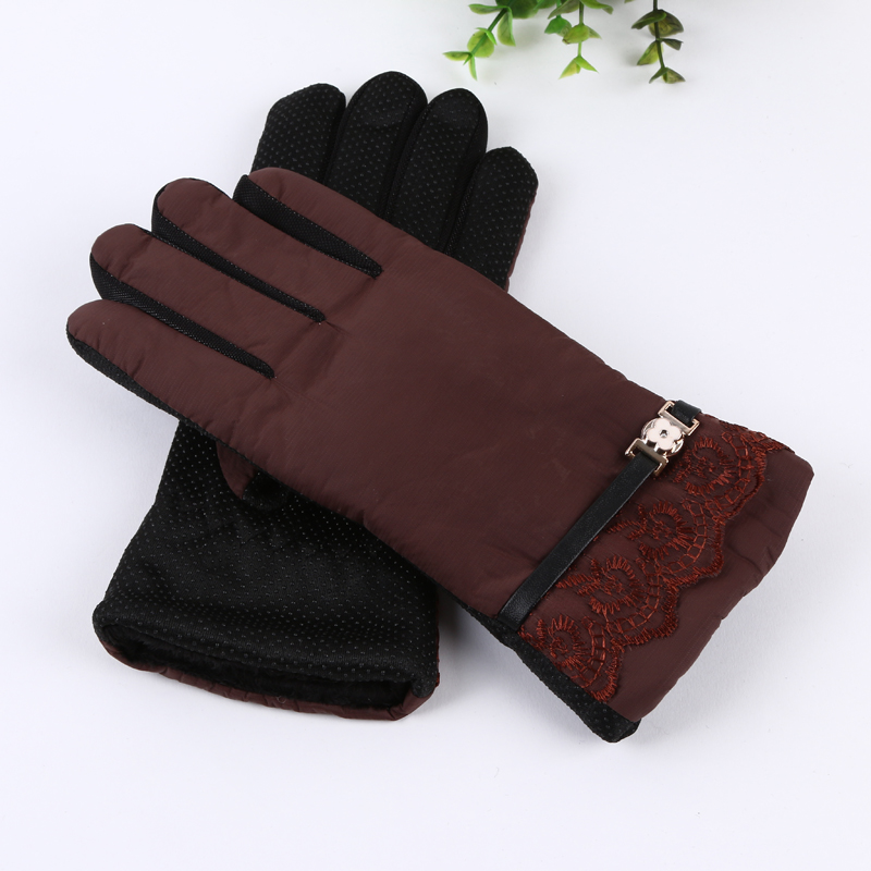 Thick cashmere windproof and fashionable gloves for women in autumn and winter Specification image