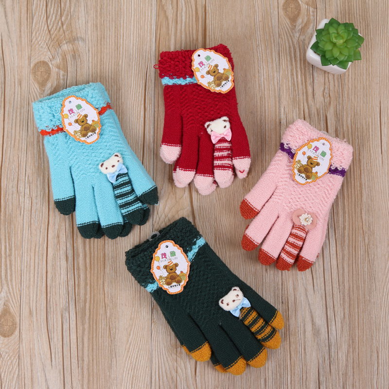 Hyatt Rabbit 2017 new knit glove fashion winter cute children's gloves thumbnail