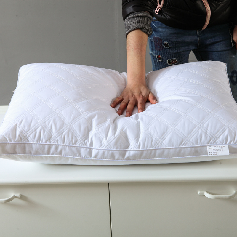 Five-Star Hotel Authentic Quilted Solid Pillow Core Pillow High Elastic Neck Pillow Bilateral Pillow details Picture