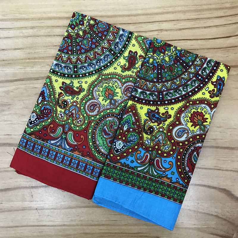 Cotton Bohemian headscarf, outdoor large handkerchief, sports sweat-absorbing headscarf, square scarf, 55CM