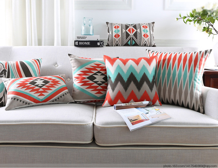 Post-wave throw pillows, pillow cores, cushions, pillow cores, pillow covers, bedding details Picture