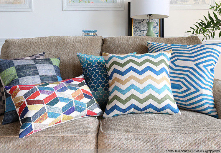 Digital printed cotton and linen sofa pillowcase and pillow cover