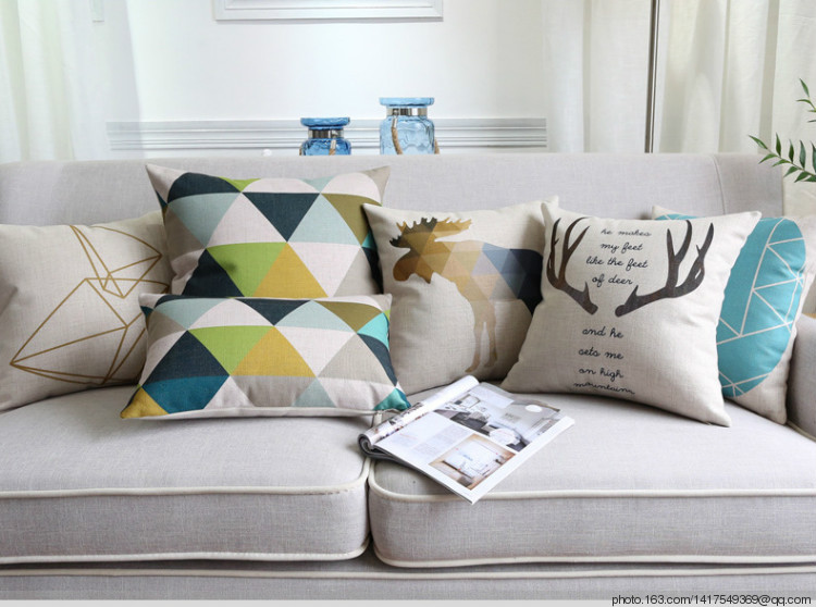Digital printed cotton and linen sofa pillowcase and pillow cover Application Scenario