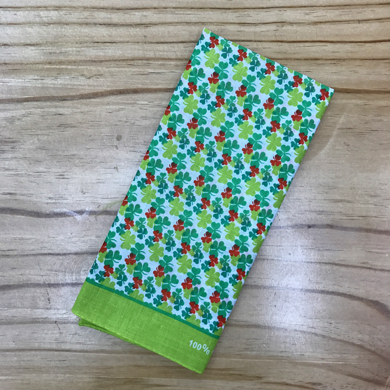 方巾地摊一件代发棉四叶草头巾户外大手帕手绢运动吸汗头巾方巾55CM 一件代发