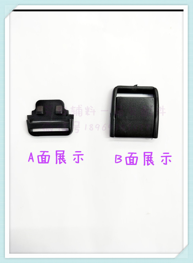 Black waist buckle with 25 inner diameter webbing interlocking Specification image