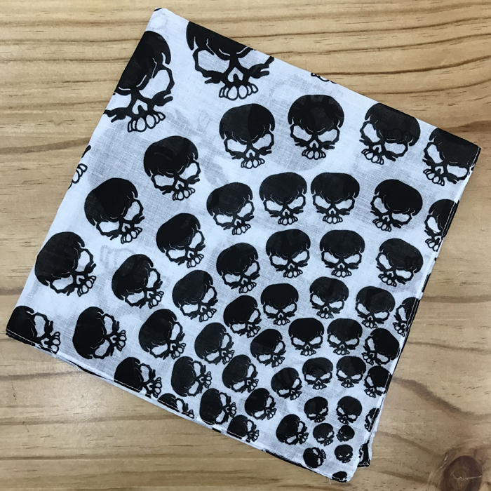 Cotton gradient skull outdoor large handkerchiefs, handkerchiefs, sports sweat-absorbing headscarves, 55CM square towels for export from street stalls Specification image