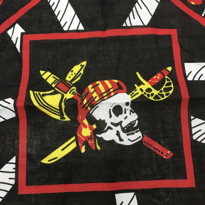 Cotton skull outdoor large handkerchief, handkerchief, sports sweat-absorbing headscarf, square scarf, 55CM Application Scenario