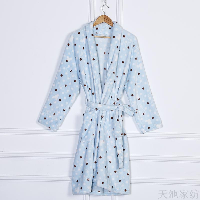 Zhendong Autumn And Winter Thick Cartoon Korean Version Long Nightgown Flannel Bathrobe In Stock Specification drawing