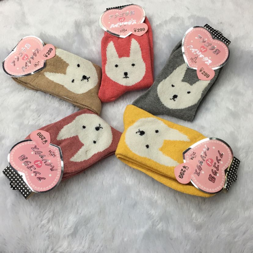 2017 New rabbit wool socks, women's socks, mid-calf socks, floor socks, boot socks, warm socks, loose-fitting socks, cartoon socks details Picture