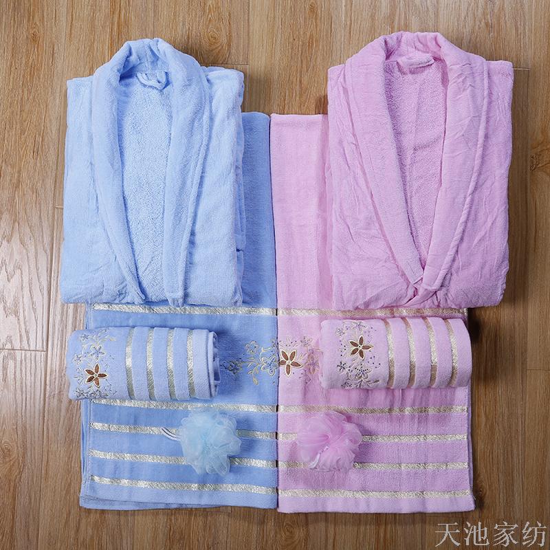 Invierno comercio exterior engrosado algodón cortado toalla de baño pareja hotel tamaño medio albornoz set en stock Specification image