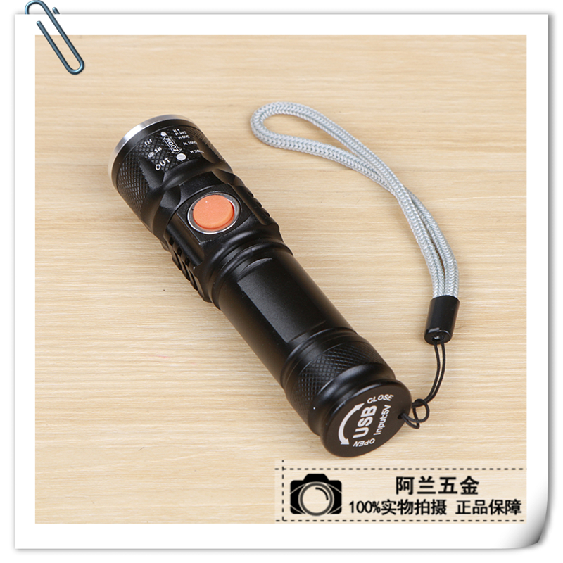变焦调焦USB充电迷你强光手电筒家用口袋强光手电筒详情图4