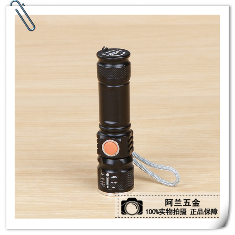 变焦调焦USB充电迷你强光手电筒家用口袋强光手电筒详情图3