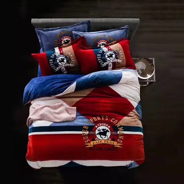 Shuji Velvet four-piece bed sheet, quilt cover and bedding details Picture