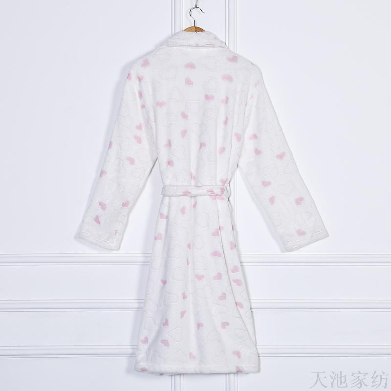 Zhendong Autumn And Winter Thickened Custom Flannel Three-Dimensional Offset Flower Lovers Cartoon Cute Bathrobe Pajamas details Picture