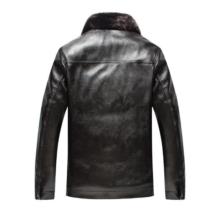 Middle-aged and elderly men's fleece leather jackets, winter coats, men's men's clothing for fathers, middle-aged men's leather jackets Application Scenario