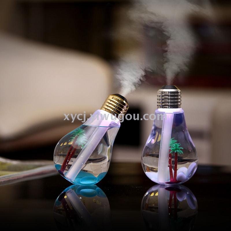 Creative bulb humidifier, seven-color led humidifier gift, Mini USB office humidifier details Picture