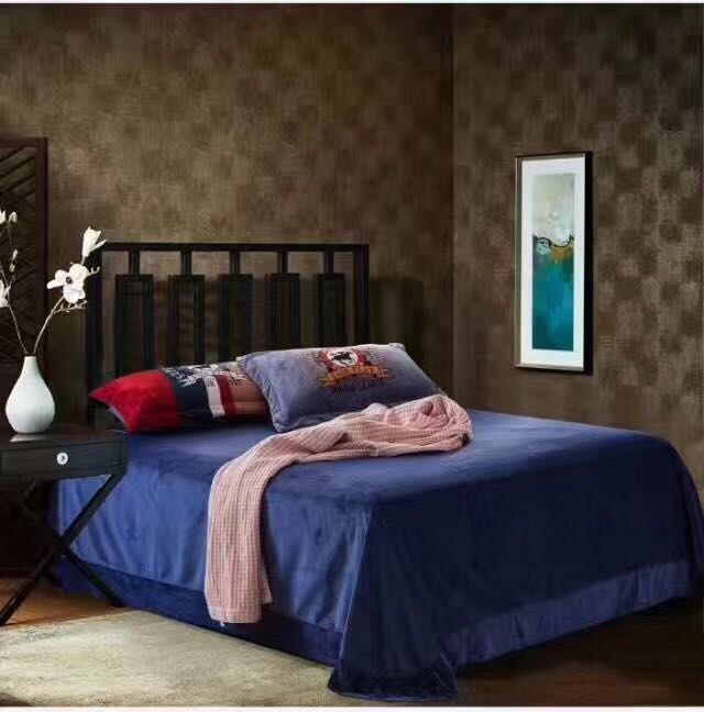 Noble and elegant Shuji velvet anti-static high-density super soft warm velvet warm four-piece bedding set details Picture