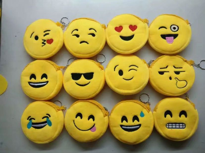 Plush toy, plush coin purse, emoji, QQ coin purse, wallet emoji, smiling wallet details Picture