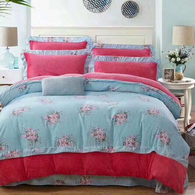 Lace flannel four-piece bedding set Specification image