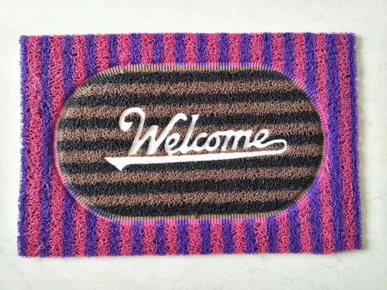 pvc spinneret stripe English floor mat thumbnail