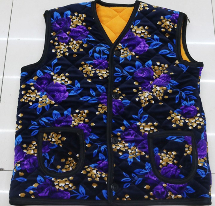 Women's vests for middle-aged and elderly people, double-sided fleece warm vests for women, cotton-padded jackets and vests for mothers details Picture