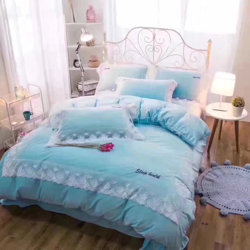Princess-style crystal velvet four-piece bedding set Application Scenario