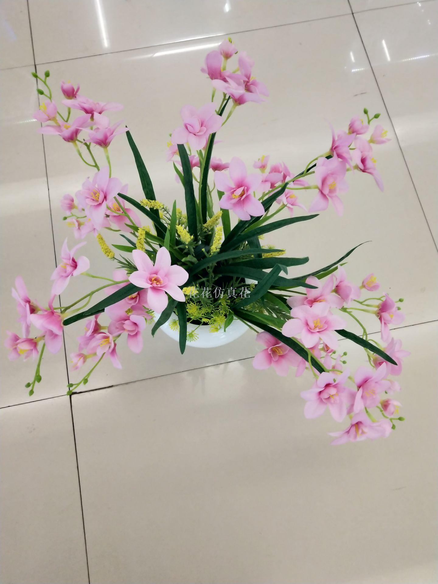 仿真摆设中号陶瓷盆风雨兰装饰客厅卧室书房