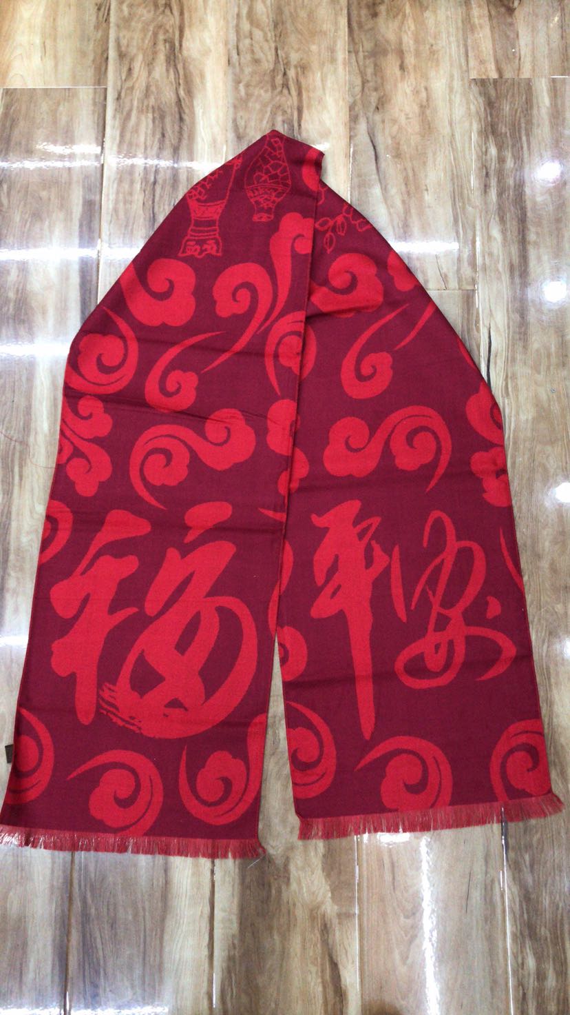 30*180 artificial cotton "Red Start" artificial cotton scarf for winter Specification image
