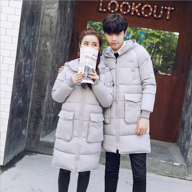 Couple outfits, cotton-padded jackets, women's mid-length bread jackets, thickened winter down cotton-padded jackets, plus-size men's and women's clothing
