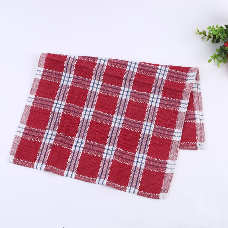 Factory direct sales of pure cotton checkered dishwipes, dishcloths, home towels and face towels details Picture