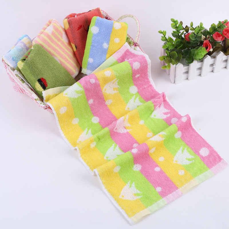 Factory direct sales of pure cotton thickened children's small towels, hand towels and face towels