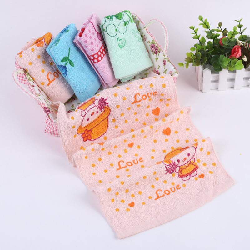 Factory direct sales of printed cartoon small towels and household face towels, soft and absorbent