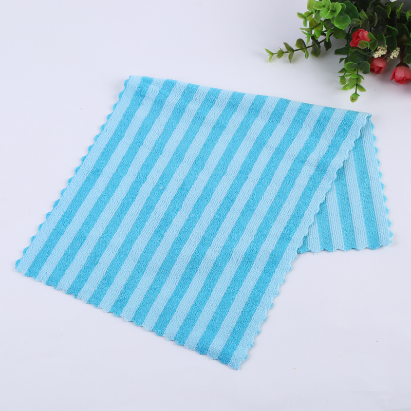 Factory direct sales of ultra-fine fiber face towels, striped ultra-fine fiber soft face towels details Picture