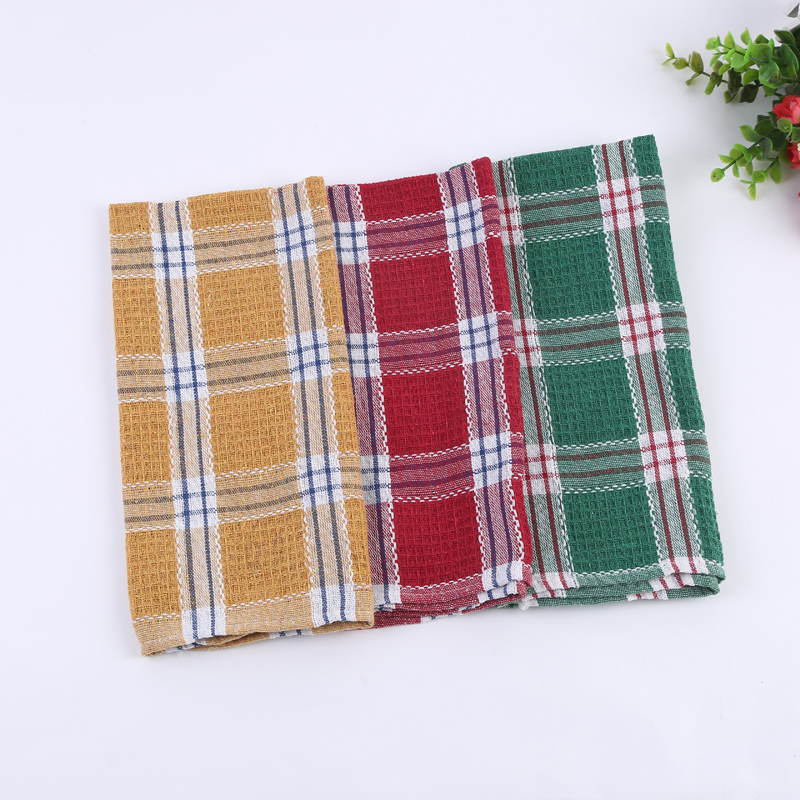 Factory direct sales of pure cotton checkered dishwipes, dishcloths, home towels and face towels
