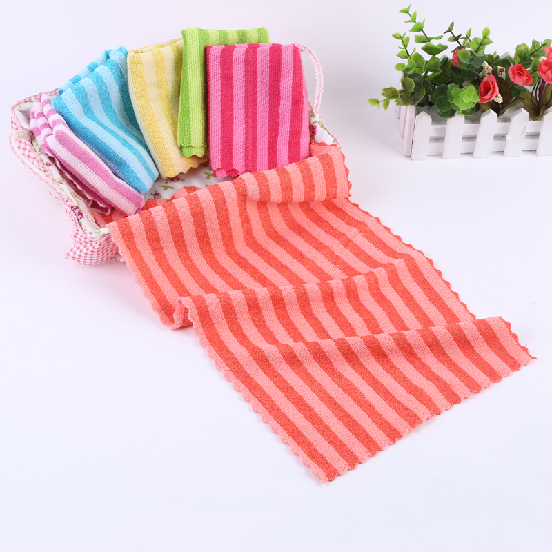 Factory direct sales of ultra-fine fiber face towels, striped ultra-fine fiber soft face towels