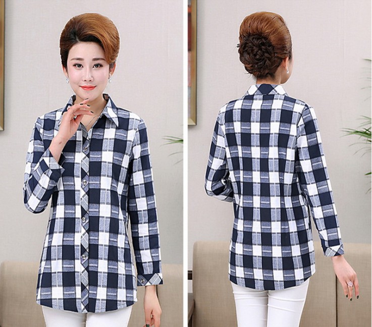 Long-sleeved cardigan T-shirts for middle-aged and elderly women with button-down pockets and thermal jackets are best-selling items in rural areas Specification image