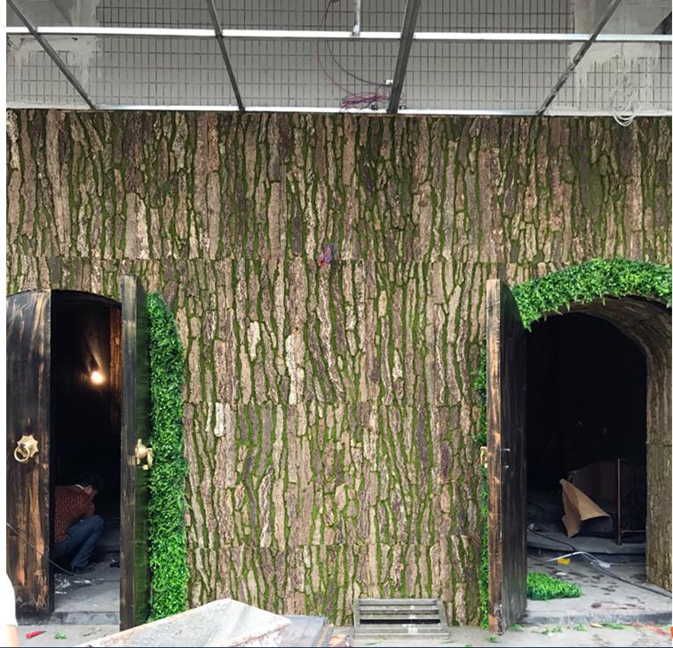 Simulated tree bark, original farm landscape, natural tree bark, real wood veneer, water pipe, column decoration, tree bark