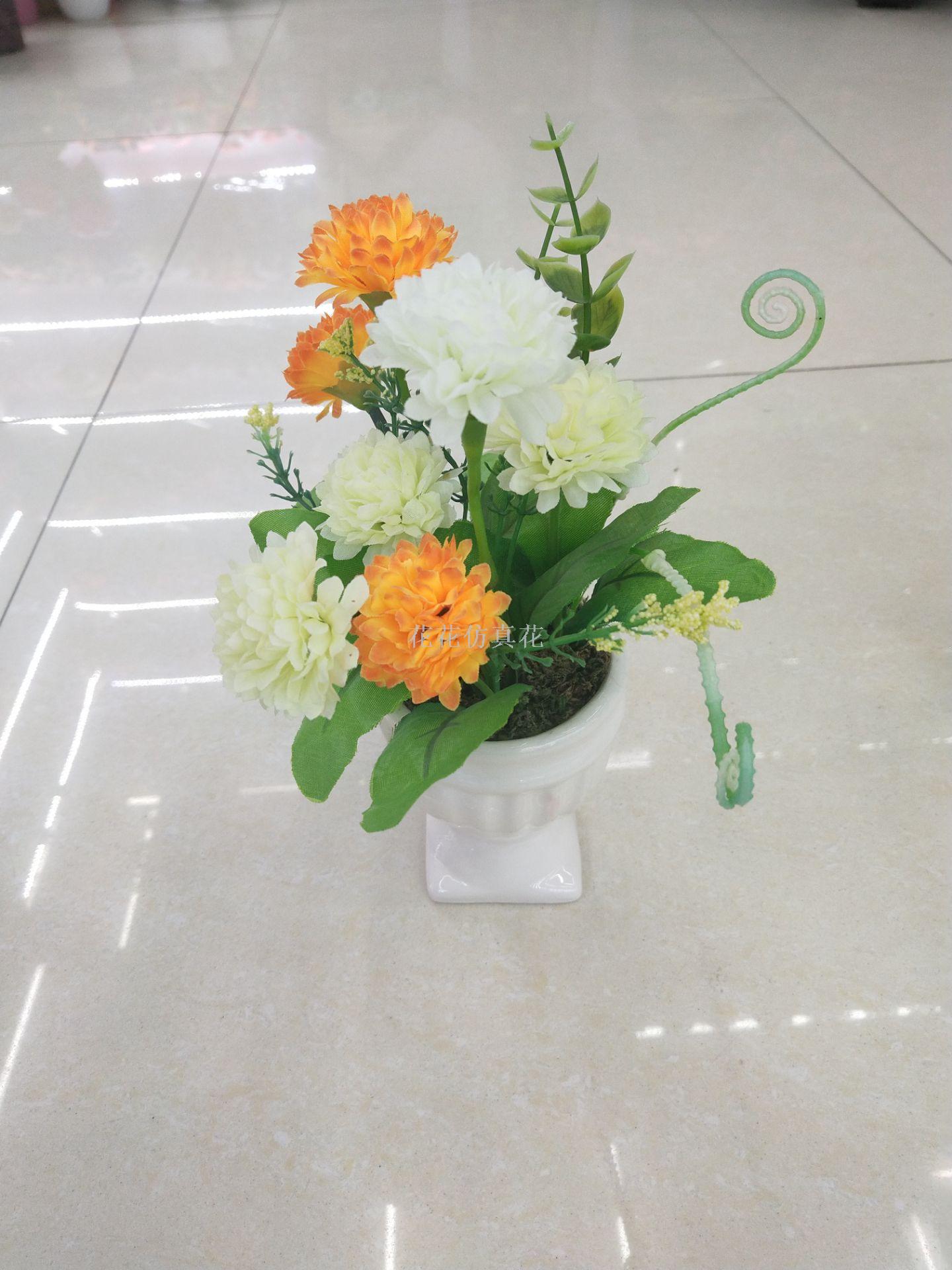 Ceramic wine cup imitation flower bonsai false flower silk flower decorations