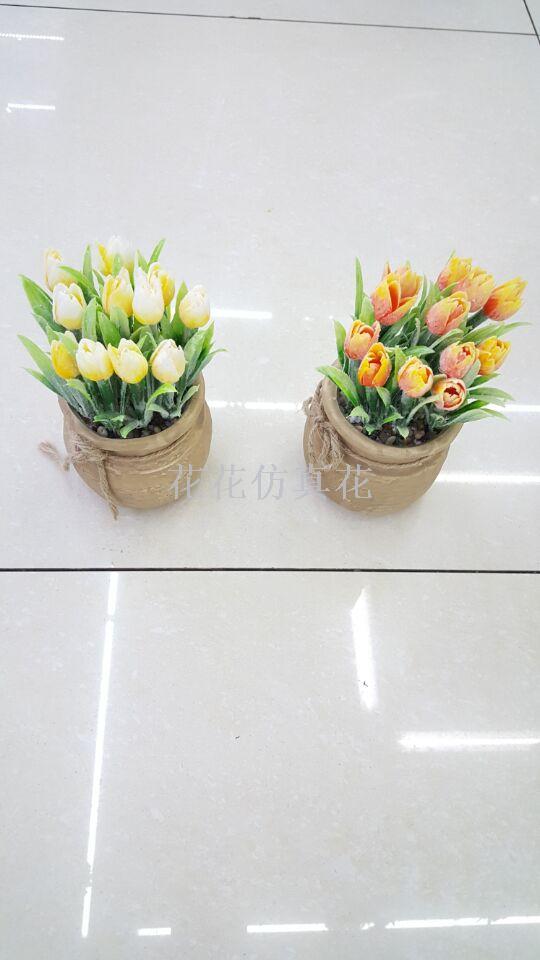 Ceramic tulip with powder imitation flower imitation flower bonsai