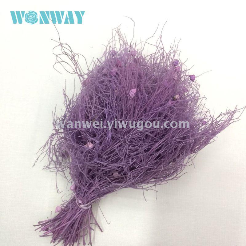Eternal flower rose with grass, dreamy grass, preserved fresh flowers, dried flower craft gift accessories details Picture