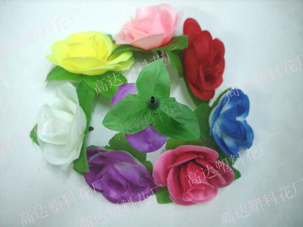 Flower simulation Rose simulation flower head simulation silk flower decoration flower head with leaves