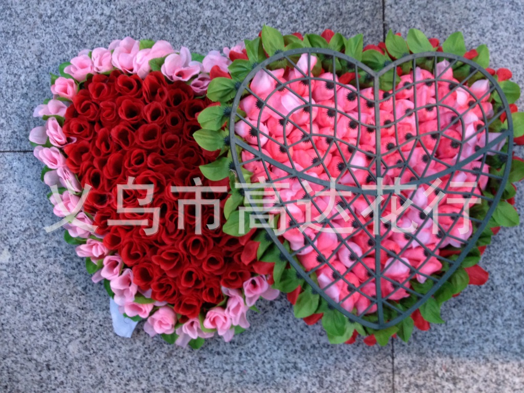 Artificial flowers, artificial lawns, artificial trees, artificial flowers, artificial lawns, artificial trees, artificial wedding heart plates, decorative heart plates, artificial flowers, plastic heart plates, wholesale of wedding celebration decorations Specification image