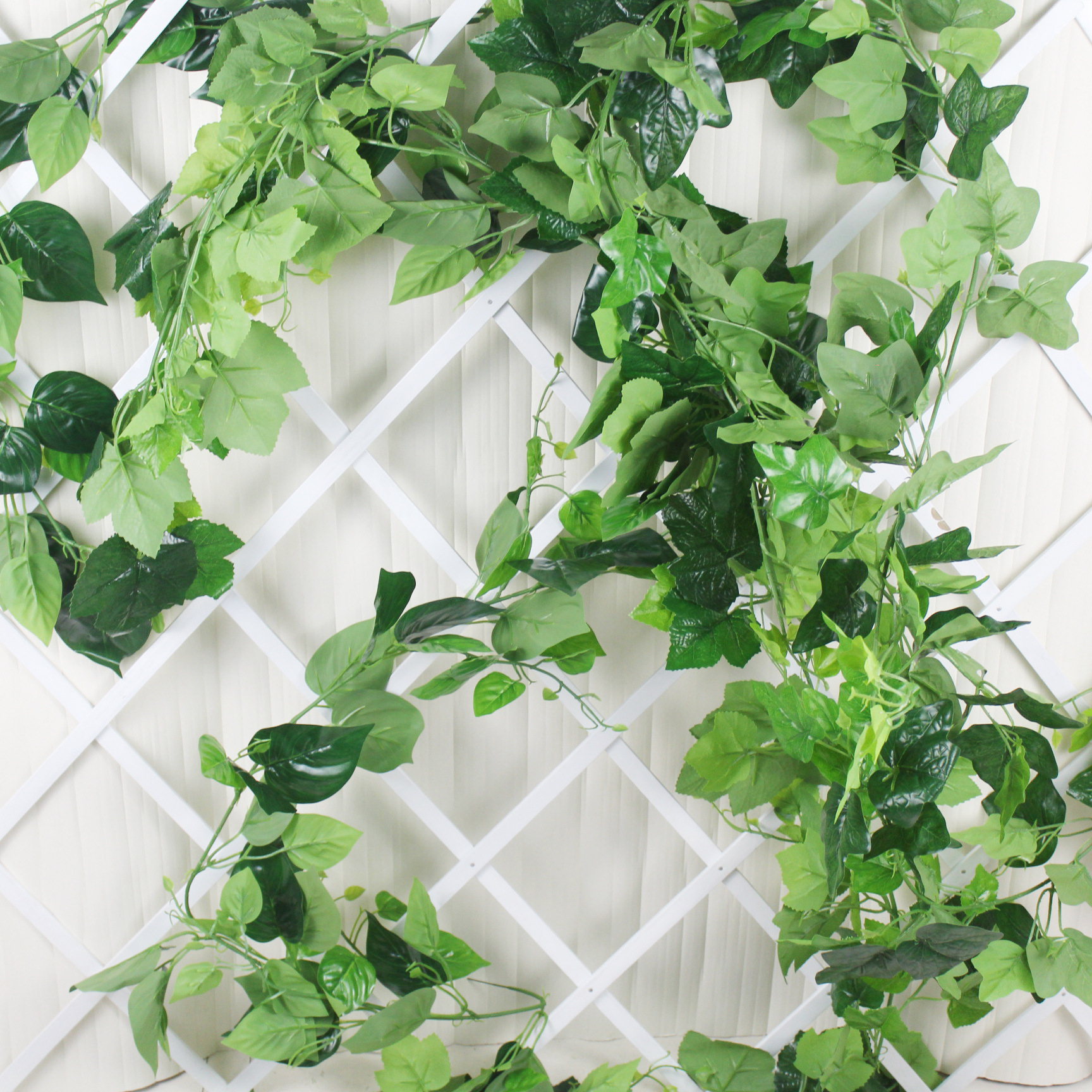 Simulated rubber, green ivy leaves, simulated vine, artificial leaves wholesale, artificial flowers for ceiling decoration, green vine, simulated climbing ivy details Picture